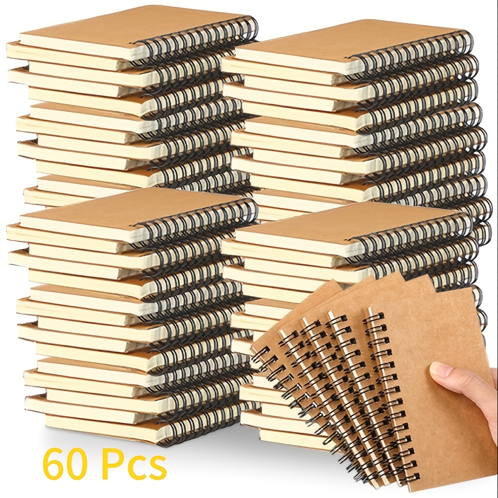 TEMU 60 Packs Mini Spiral Lined Notebooks, Paper Cover, 5"×3", 60 Sheets/120 Pages, Ruled Notebooks Bulk, Small Pocket Notebooks, Hardcover Journal