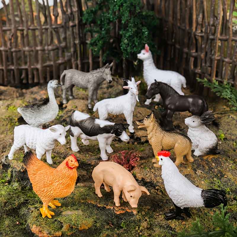 24pcs Farm Model Simulation Animal Figurines Set