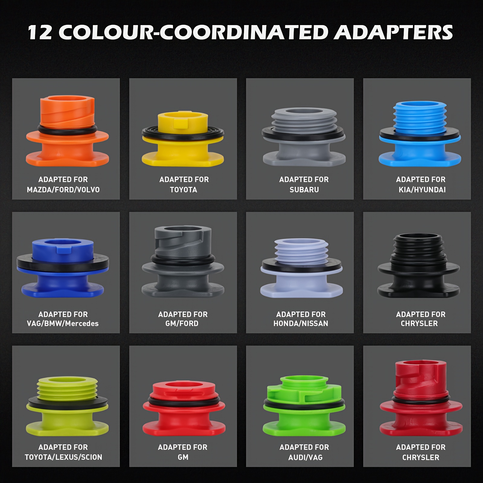 17件发动机油漏斗套装,1.36 夸脱汽车油漏斗套件,带 12 个适配器,肘部配件磁性存储挂钩托盘,兼容通用 商品详情 1