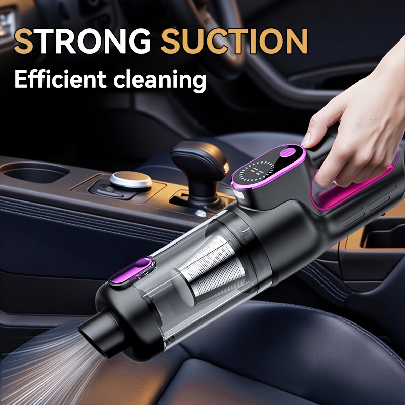 Wireless handheld vacuum cleaner for cars and homes, car-mounted 2-in-1 blower and suction cleaner, handheld type, high power, super strong suction, small and mini handheld car interior cleaner, wet and dry dual-purpose car vacuum cleaner,