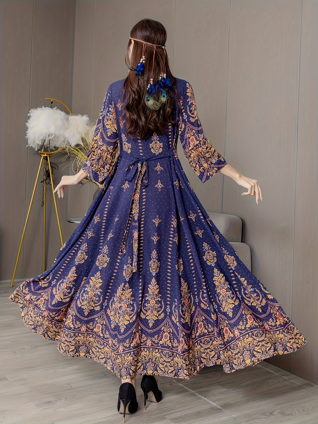 sachin and babi light blue dress Alaina Velvet Embroidered Maxi Dress main image 1