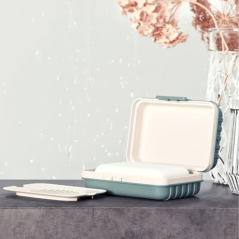

Rectangular Plastic Soap Tray With Filter, Leak Proof Soap Holder With Lid, Travel Soap Tray Container, Portable Soap Holder For Camping, Gym, Bathroom