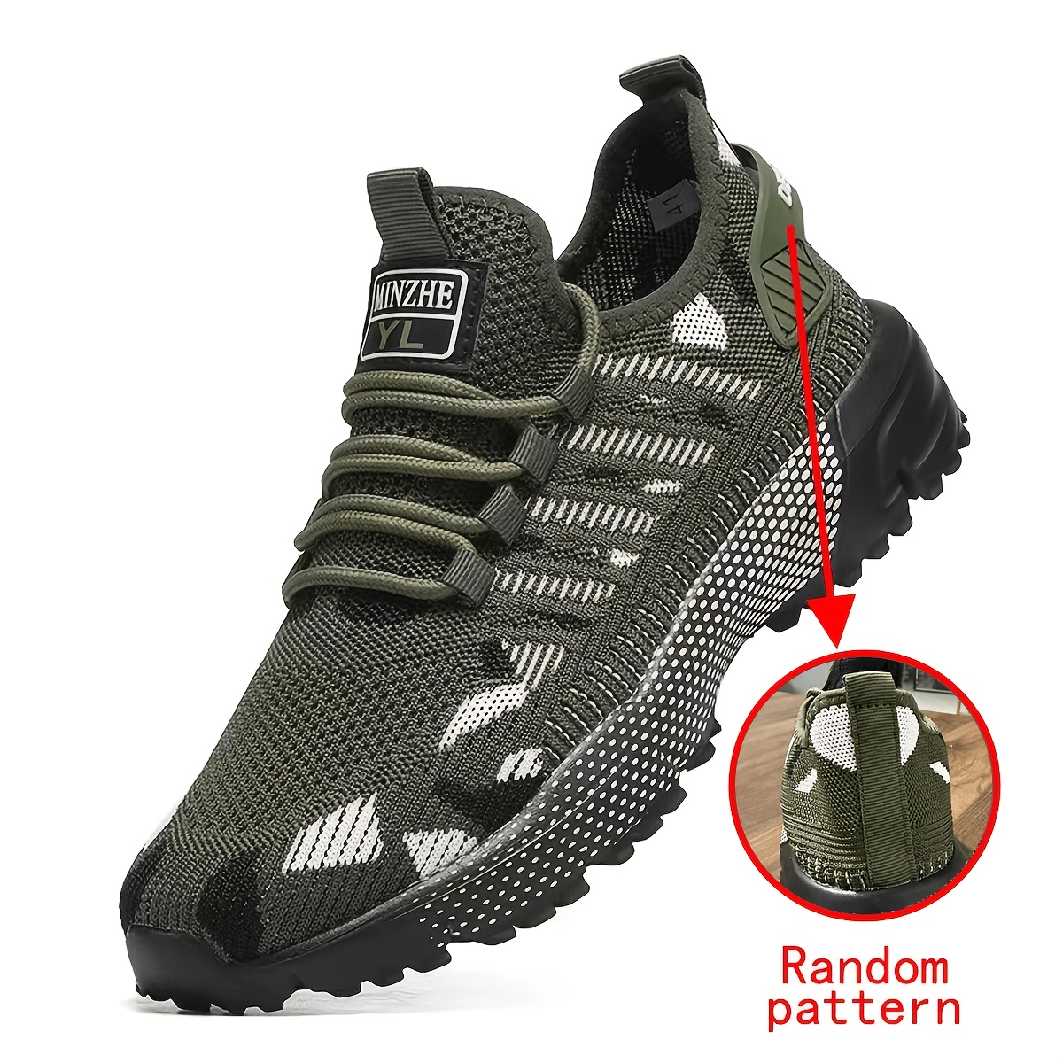 Men's Breathable Lightweight Low-Top Lace-Up Sneakers for Outdoor