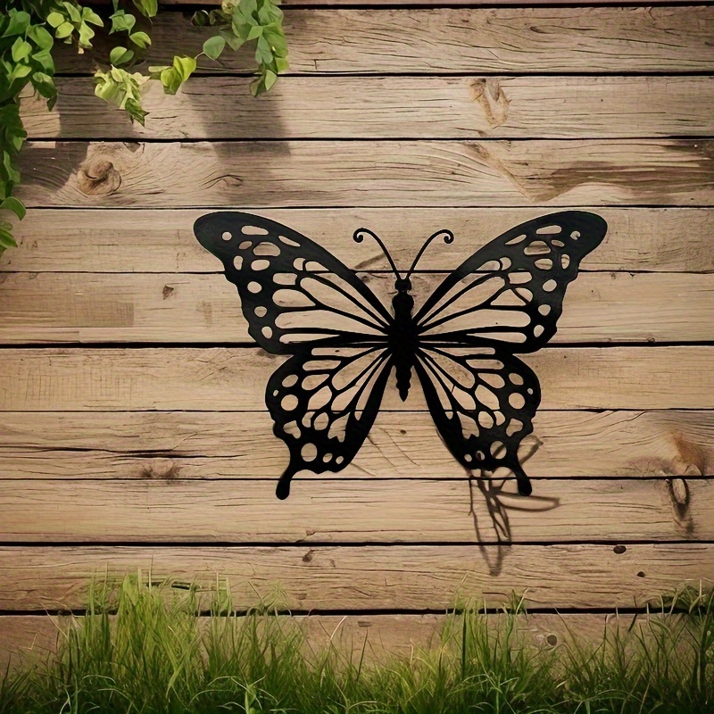 

Elegant Black Metal Butterfly , Outdoor Wall Hanging Decor, Iron Silhouette Garden Patio Craft, With No Electricity Needed, For Living Room, Bedroom, Study, Ideal Festive Gift