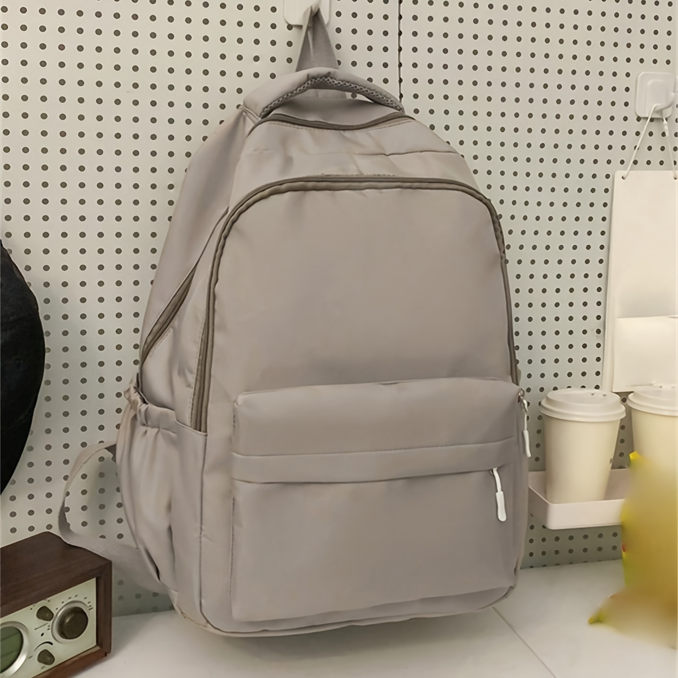 E-shop Einfarbige Unisex-Laptop-Tasche mit großem Fassungsvermögen, Rucksack, Schulrucksack, Reisetasche, Aufbewahrungstasche, Business Casual