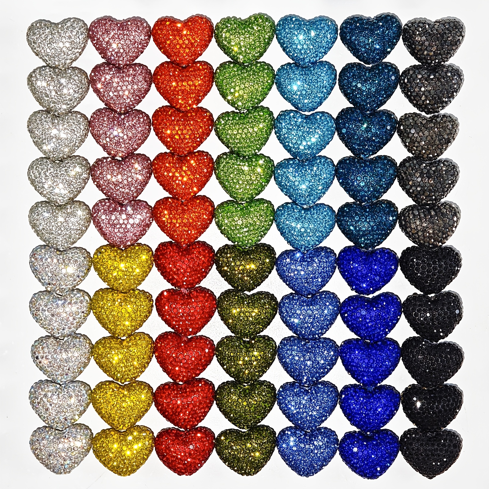 TEMU Fflfuu Ccdcll 10pcs Heart-shaped Large Hole Beads, Colorful Resin For Holiday Handmade Decorations, Suitable For Pen Toppers/ Bracelets, Bag