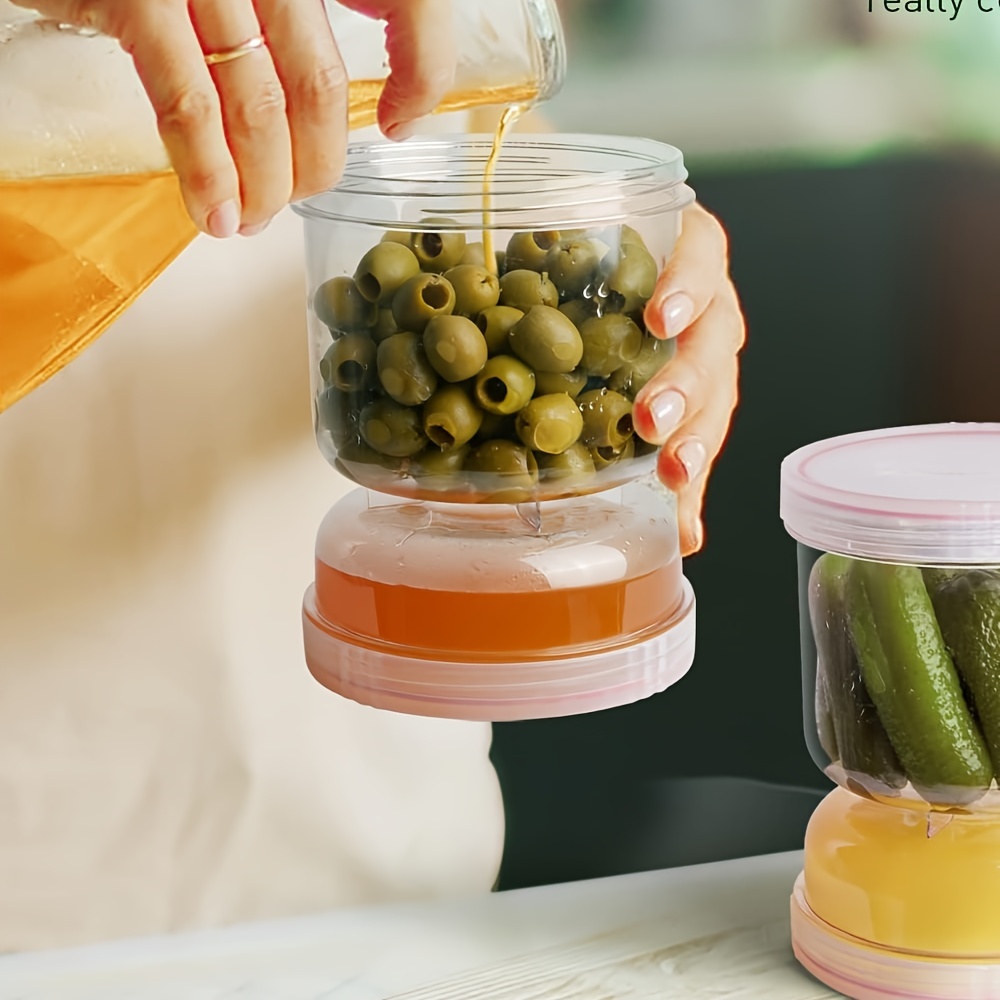 pickle jar with strainer flip 40oz pickle flip jar with double leak proof food storage container of pickles