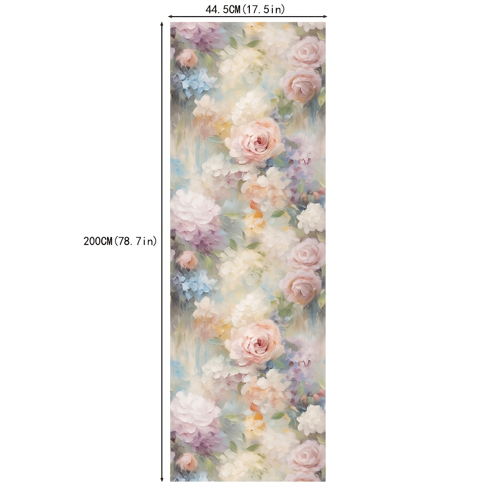 E-shop 1 Rolle Elegante Rosen Regalfolie | Vinyl, Selbstklebend, Abziehen und Aufkleben Kontaktpapier für Küchenschränke, Schränke, Kommodenregale,