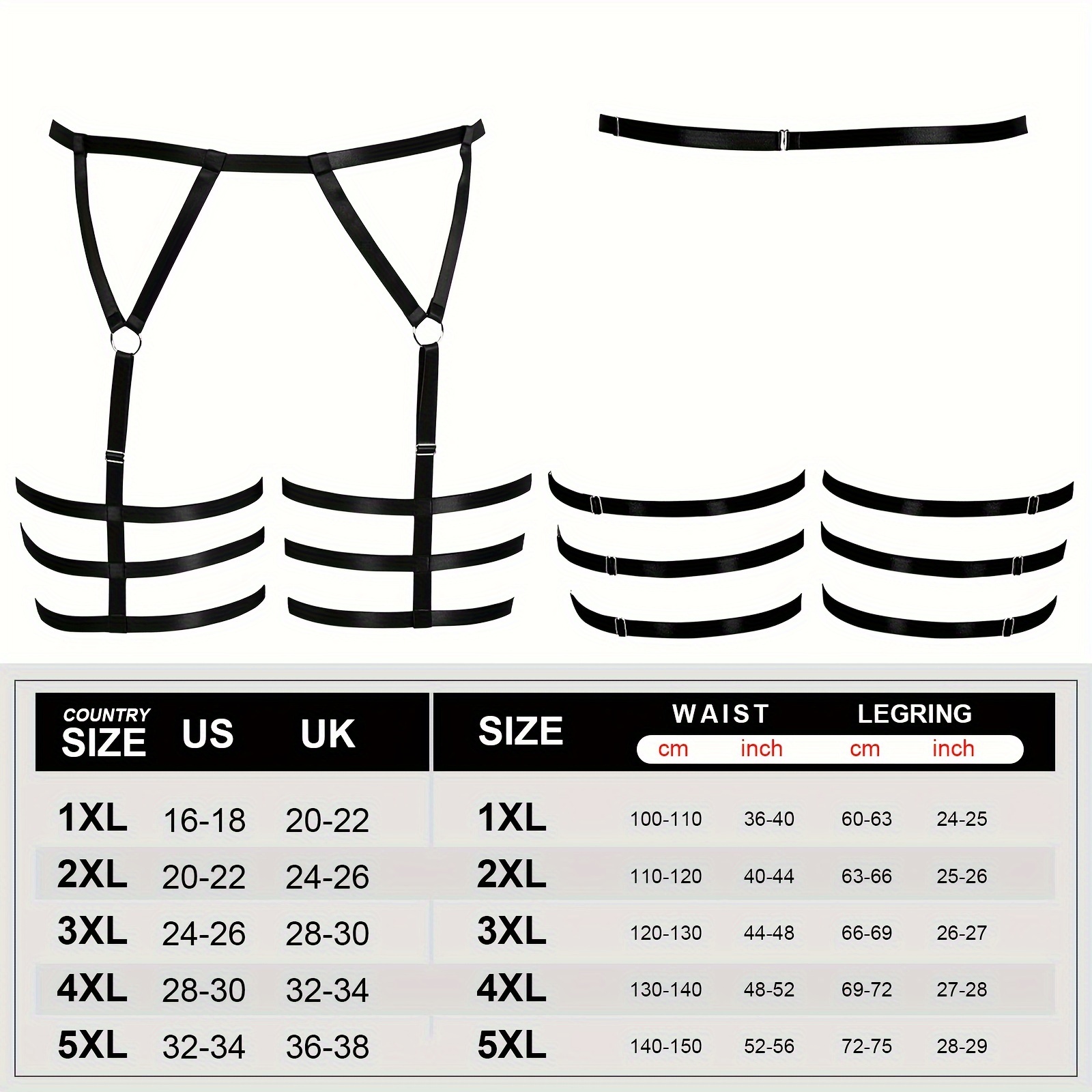 body size leg garter strap elastic adjust thigh - Temu