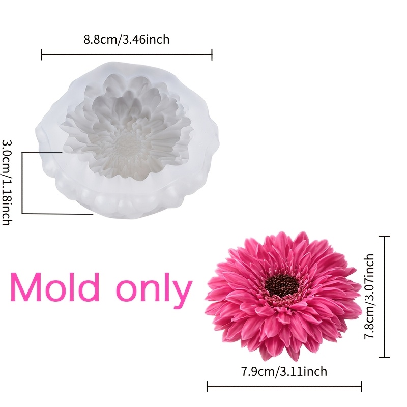E-shop Resin-Gießformen - Dreidimensionale -Gänseblümchen-Silikonform, DIY Kerzen-Gips-Resin-Dekorationsform, Handgefertigter