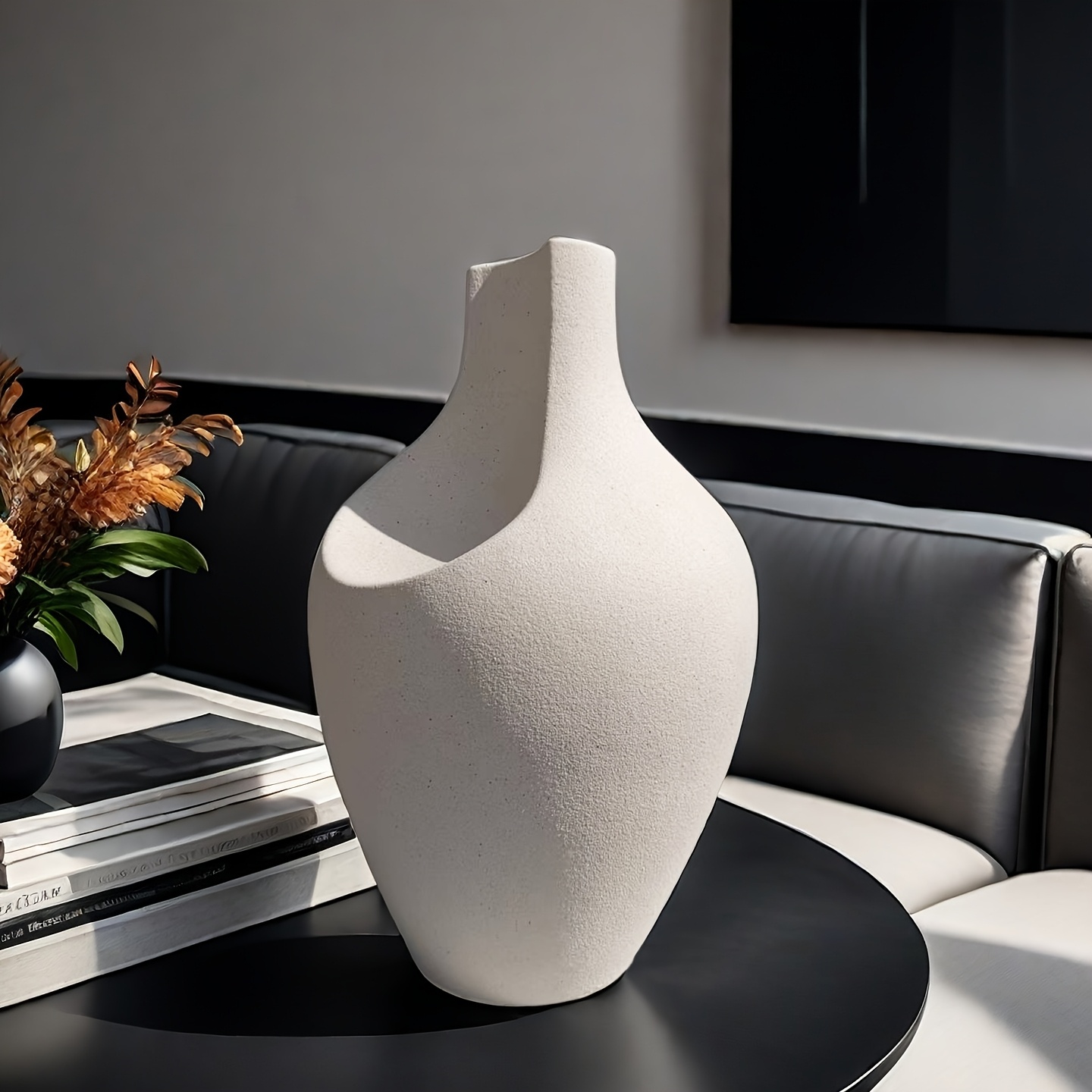 New Arrival Minimalist Ceramic Vase - Handcrafted Decorative Vase for Home, Tabletop, or Display, Matte & Frosted Finish, Perfect for Fresh, Dried, or Artificial Flowers, Ideal for Festive and Party Decor