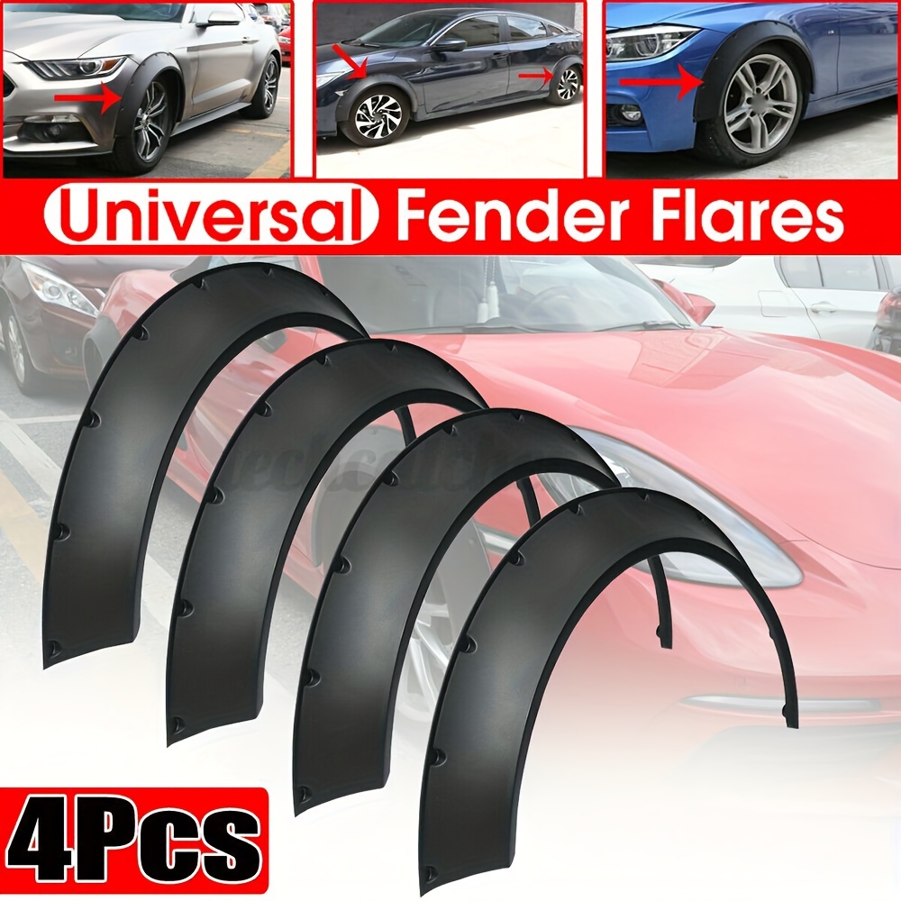 

4-piece Set Auto Body Flares - 31.4" Wide, Compatible With Car Models & Suvs, Left Placement, Plastic Material With Polished - Mudguard Arch Extensions