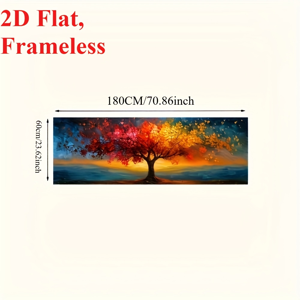 TEMU 2d Flat, 2d Flat, 1pc Tree Of Life Oversized Canvas Art - Abstract Wall Decor - Style Geometric Pattern - Spring Summer Season Decor - Kitchen