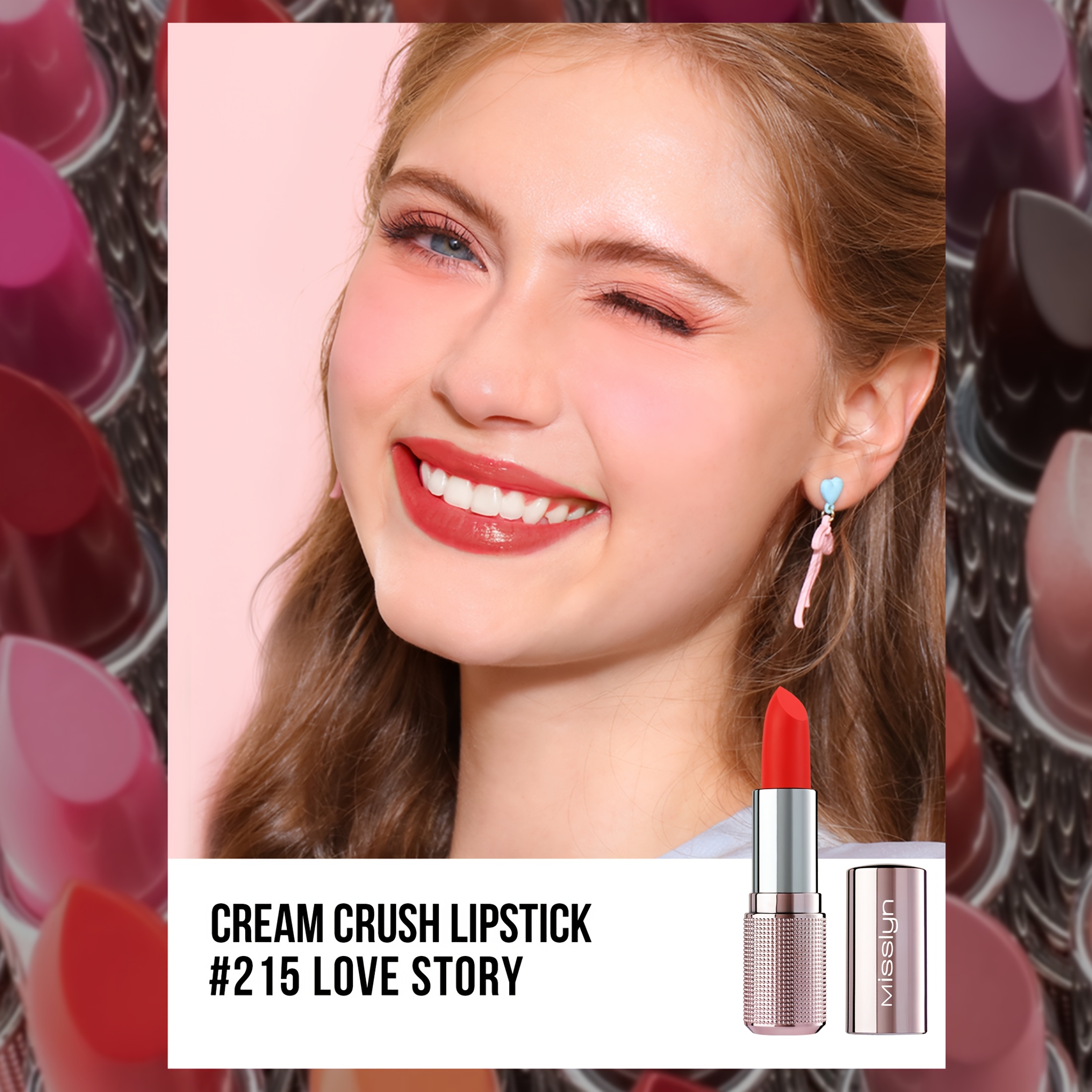 CREAM CRUSH LIPSTICK, Cream Effect, Matte, High Color Rendering, Moisturizing, Stain Resistant, Long-lasting, Portable, Party, Camping, Outdoors, Traveling, Gifts, Daily, Valentine's Day, Mother's Day, Back to School Essentials, Halloween, Christmas