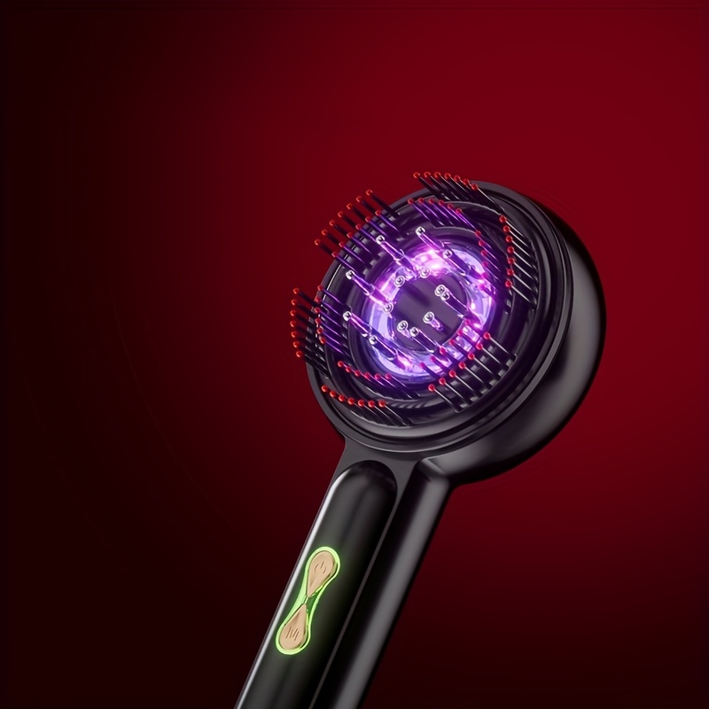 rechargeable electric scalp massager with vibrating massage and essential oil dispenser ideal for head relaxation and   hair care device   care tool ergonomic grip details 5