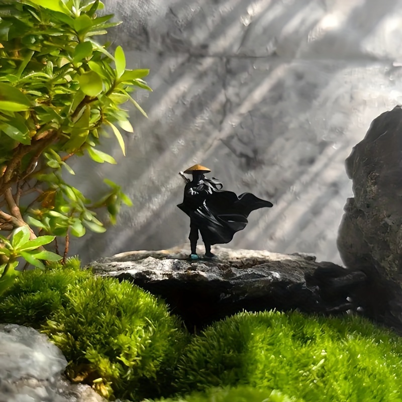 

tiny Battlefield" Elegant Figurine For Bonsai & Aquariums - Resin Martial Arts Master, Perfect For Miniature Landscaping & Rockery Decor