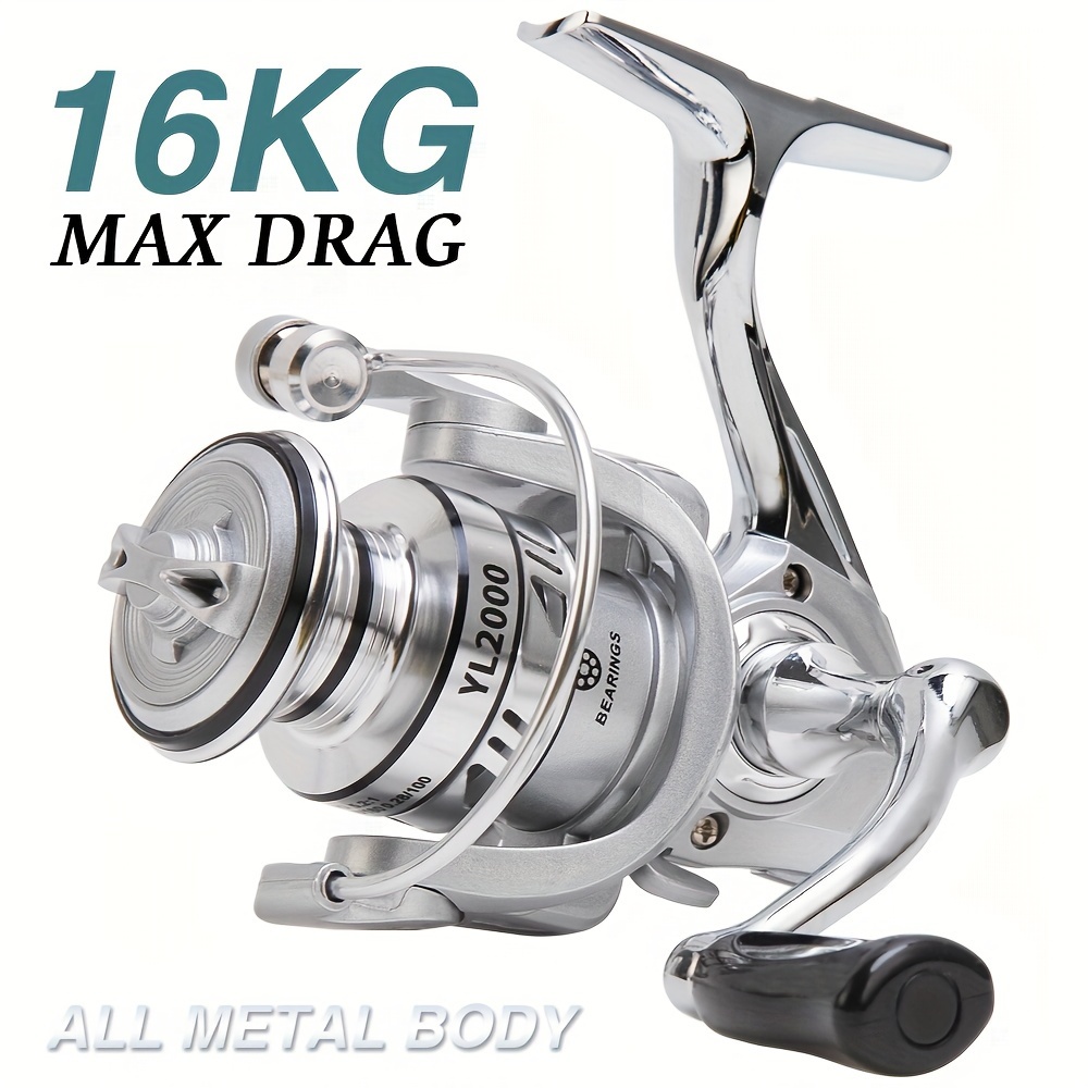 Sougayilang 5000 7000 Size Carp Fishing Reel Spinning Reels Metal Spool Max  Drag 16kg Super Strong Fishing Reel Fishing Tackle