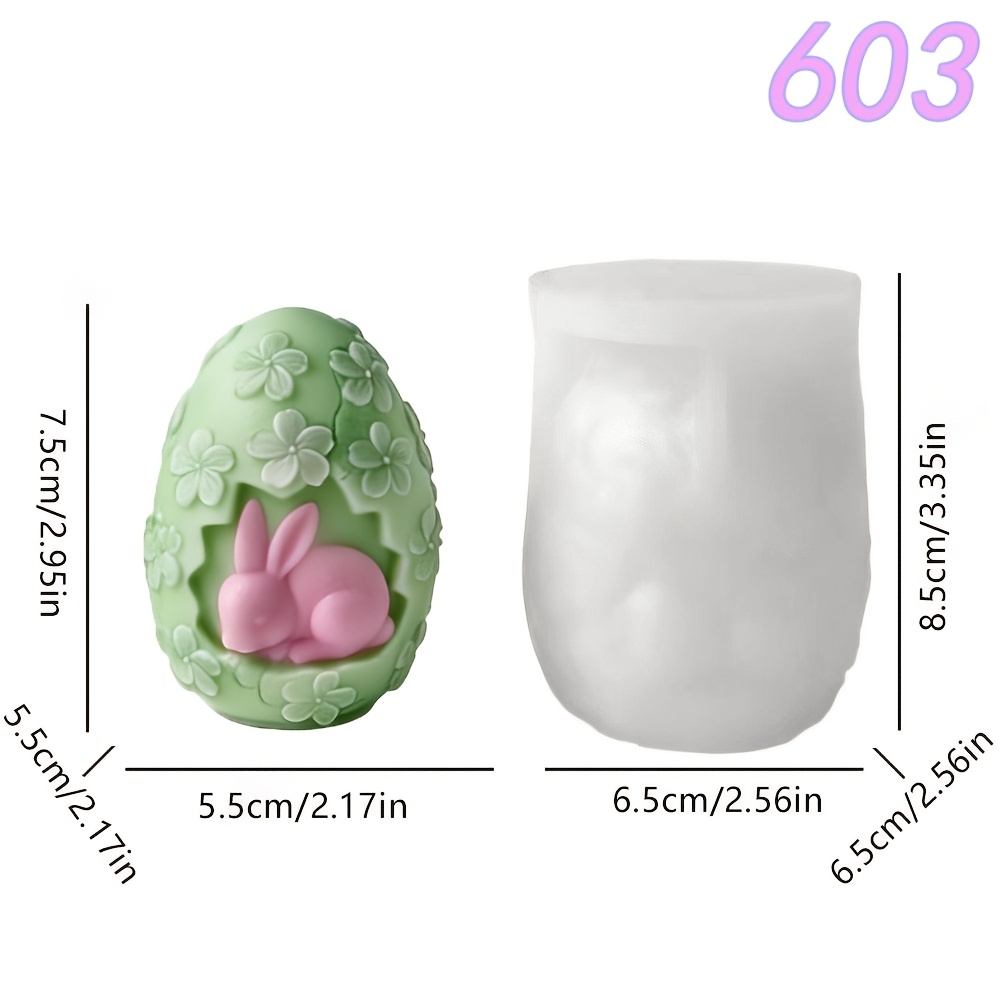 TEMU Stampo per candele a forma di uovo di a tema , 1 pezzo, Stampo in silicone con motivo a con e , Decorazione in gesso per candele aromatiche fai