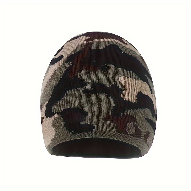 unisex camouflage beanie hat stretchy lightweight acrylic - Temu