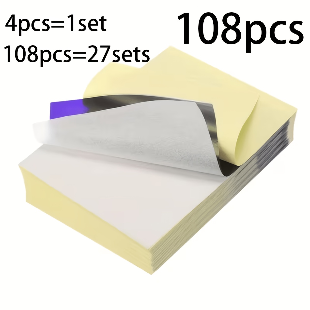 TEMU 108 Sheets/27 Sets Tattoo Transfer Paper - A4 Thermal Tracing Paper Suitable For , Professional Thermal Suitable For Tattoo Machines, Permanent