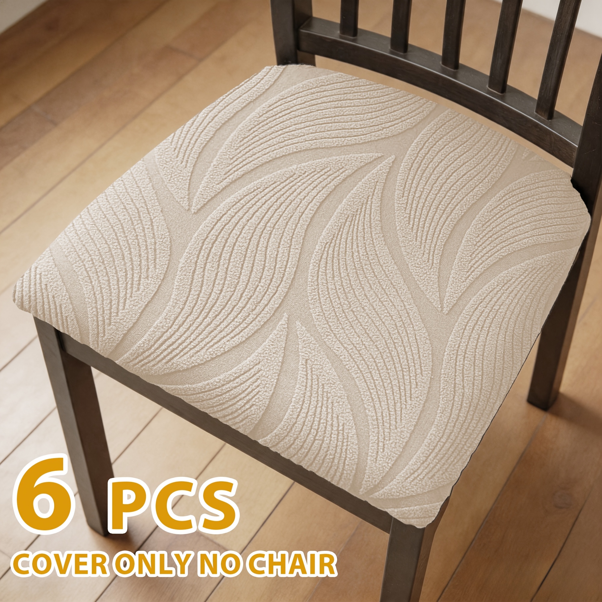 TEMU 4pcs/6pcs Stretch Dining Chair Covers With Elastic Closure, Soft -fit -piece Slipcovers Suitable For Home & Hotel Use, Machine Washable Chair