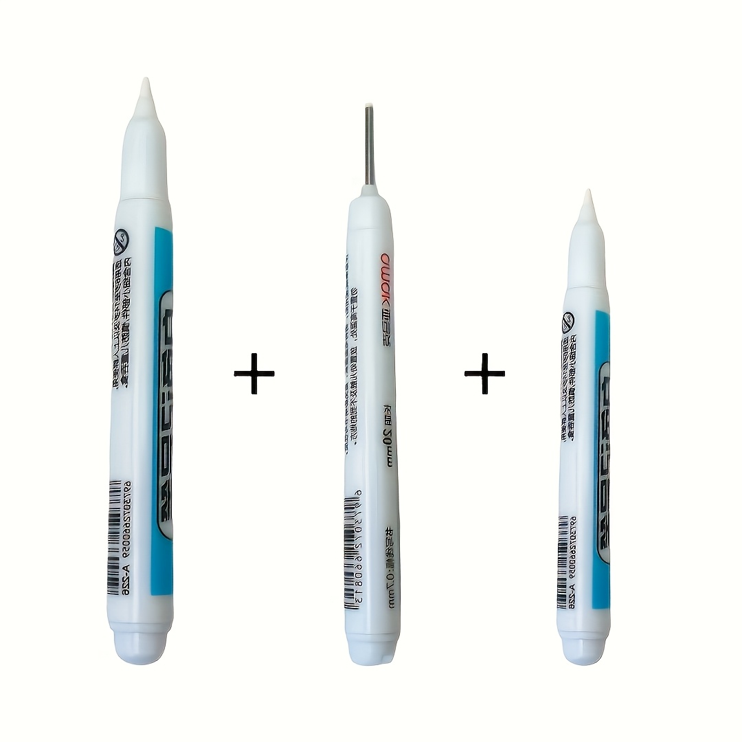 TEMU 3-pack White Marker Pen - Fast Drying, And Non Fading, Suitable For Diy, Glass, Leather, Wood, Metal And Other Painting - Hook Pen Art Supplies,