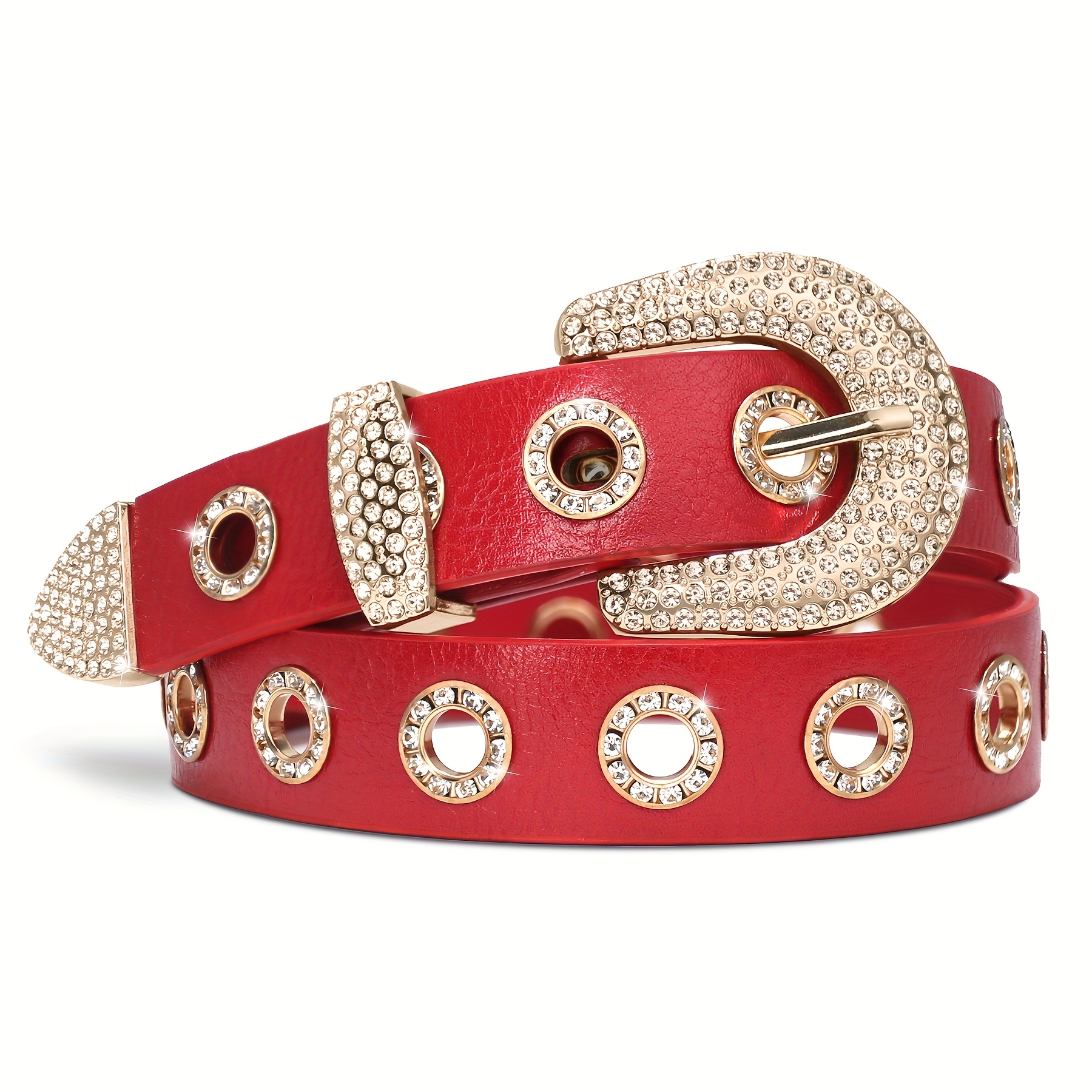 womens punk grommet belt vintage studded rock - Temu display picture 3