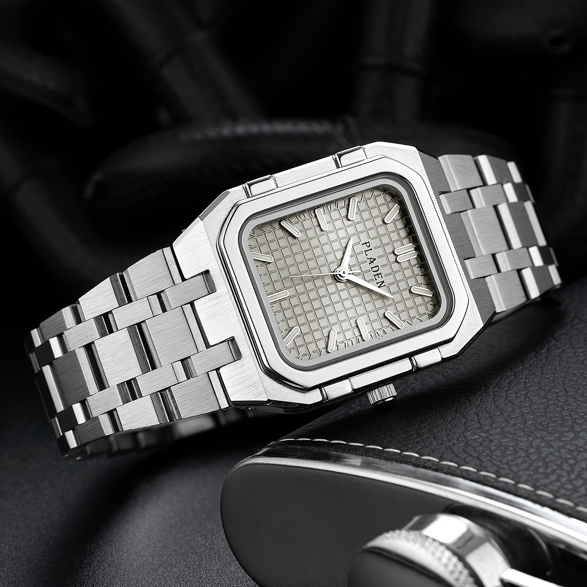 PLADEN Minimalist Luxury Square Stainless Steel Men'S Watch Trendy High-Quality Wristwatch Women