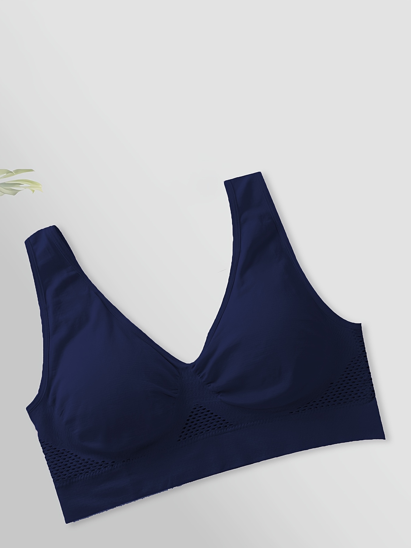 1pc Essence Collection - High-Elasticity Bra with Removable Pads, Breathable Mesh Design for &, Wireless & Comfortable Fit, Plus Size Bra | Wireless Bra | Removable Pads