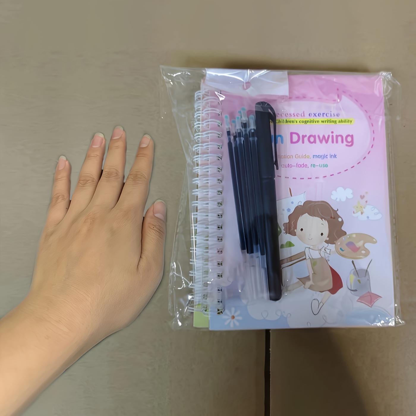 4pcs Magical Handwriting Workbooks Practice Copybook, Magic Calligraphy That Can Be Reused Handwriting Copybook Tracing Book(4 Books+1Pen+8Refills), Christmas Gift