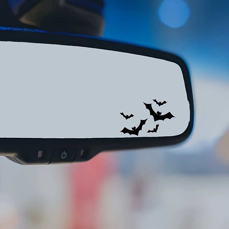 Image of Bat Decal, Rearview Mirror Bat Decal, Halloween Car Decal, Spooky Decal, Flying Bats, Laptop Decal, Goth Decal Car Accessories, Vinyl Decal