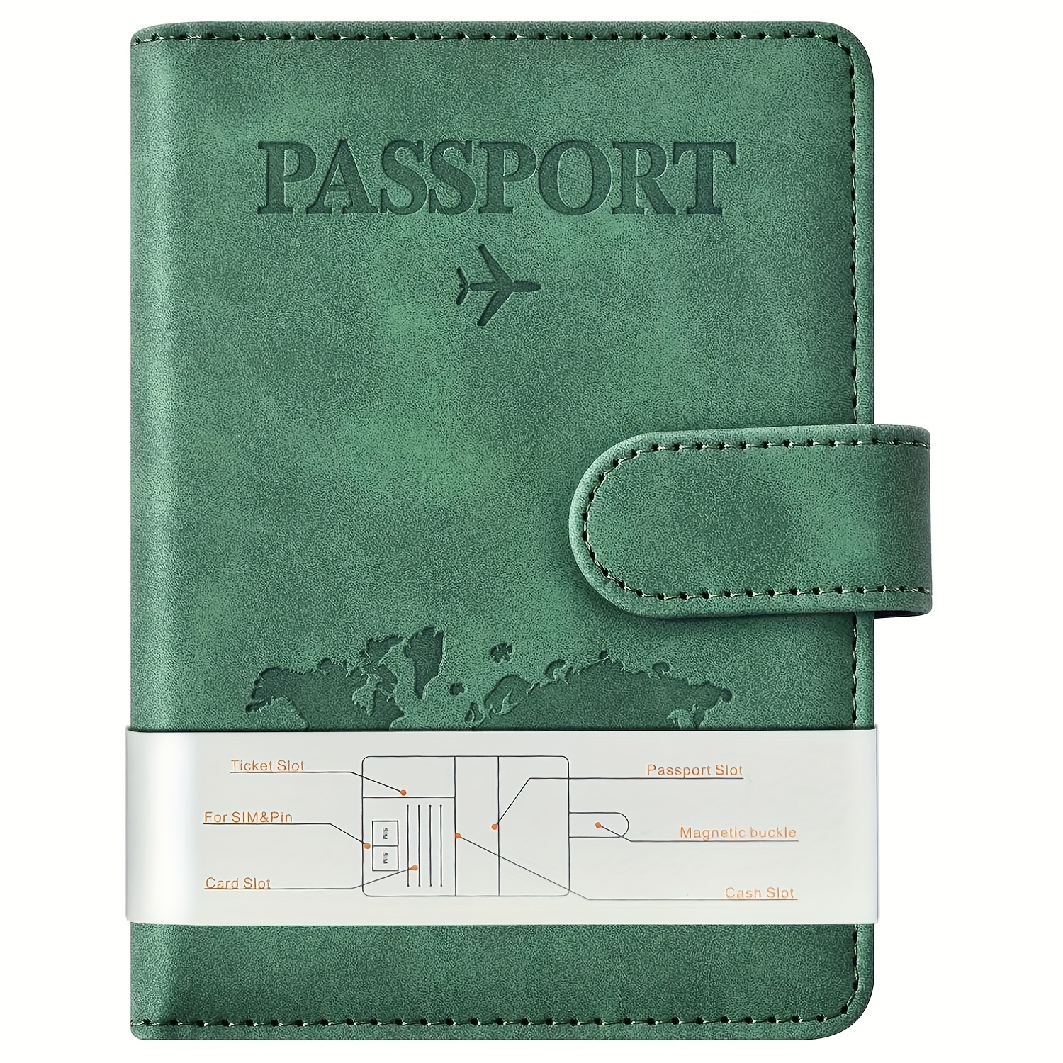 passport holder vaccine card organizer magnetic closure rfid