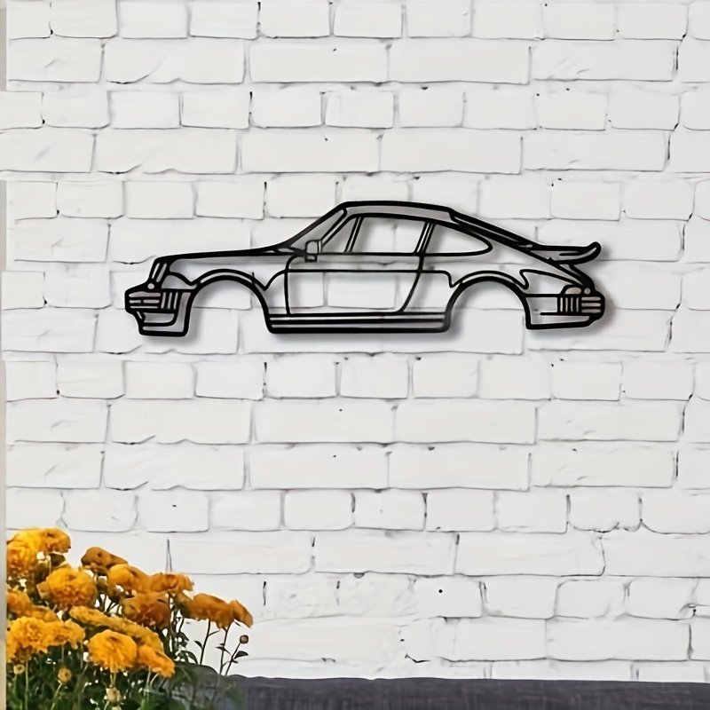 

1pc Laser-cut , Metal Iron Craft, Sports Car Silhouette , Home Decor, Indoor & Outdoor Metal Wall Hanging Craft For Living Room Bedroom Garage Decor