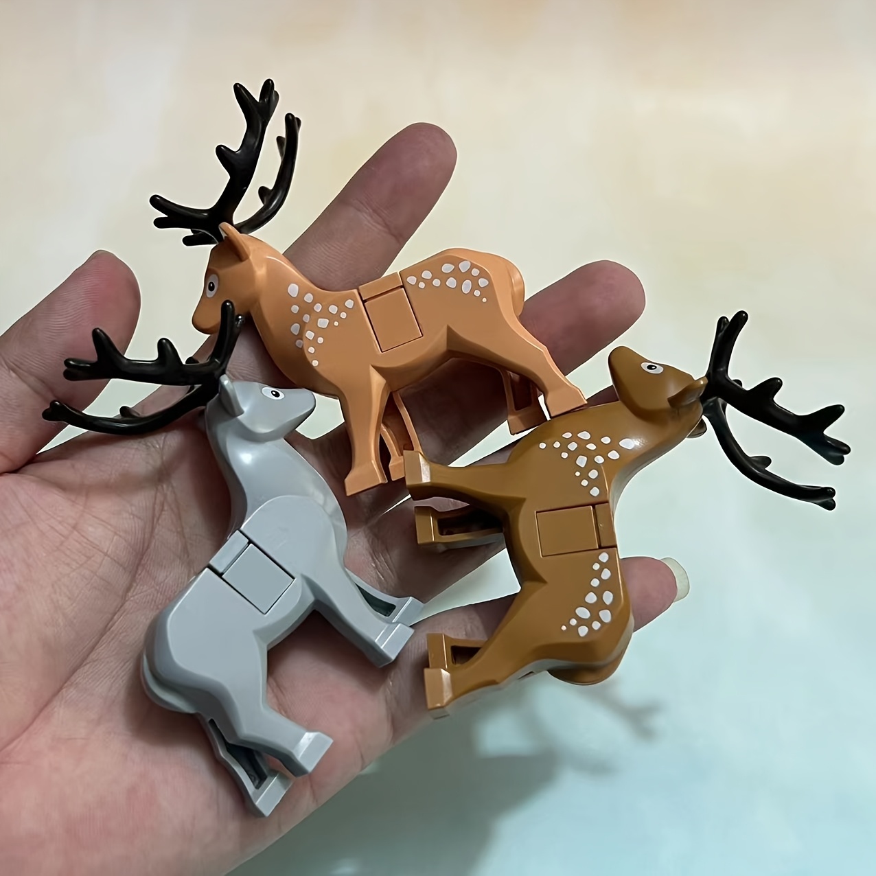 3pcs Animal Deer Model Building Blocks Set