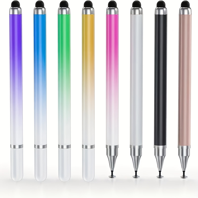 

8pcs/5pcs/3pcs Dual-head Touch Pen - Vibrant Gradient Colors, Sensitive Capacitive Touch Suitable For Mobile Phones And Tablets, Built-in Stand - For Painters And