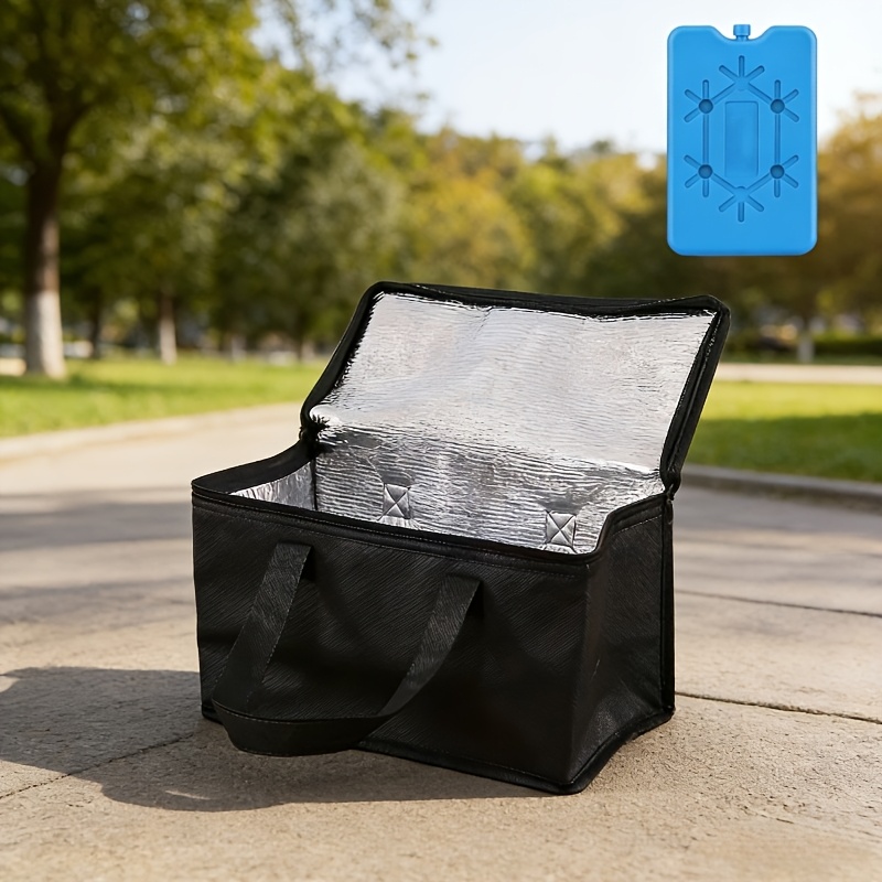E-shop Isolierte Kühltasche + wiederverwendbare Kühlbox Set - Doppelte Kühlwirkung, Outdoor auslaufsichere Alufolie, geeignet für Strände, Picknicks,