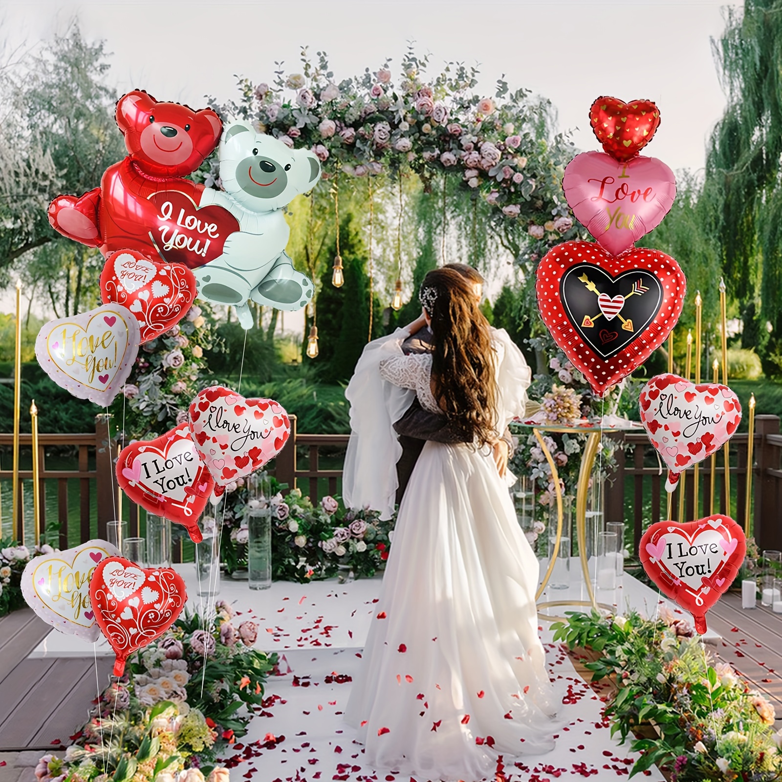 16pcs Set Palloncini Love Bear Decorazioni San - Temu Italy