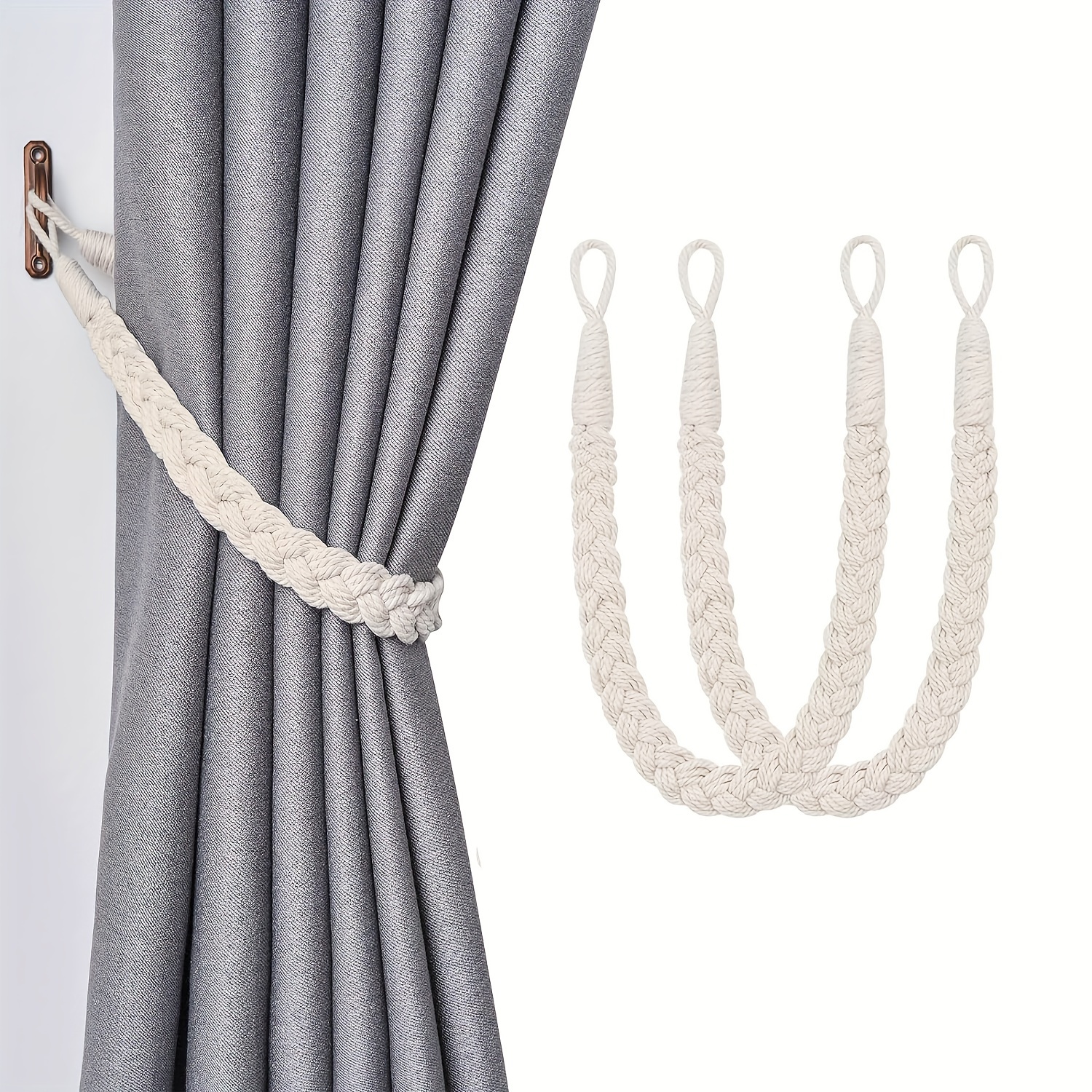 

2pcs Boho Style Curtain Tiebacks, Decorative Curtain Holdbacks, For Home & Office Drapery, Home Decor, Curtain Accessories