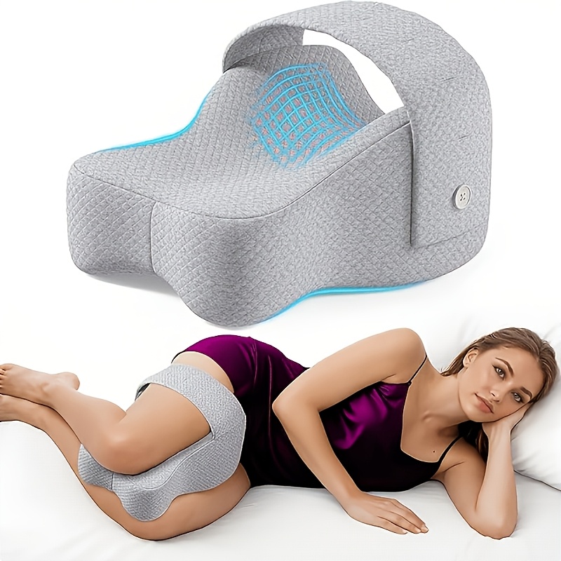 TEMU Side Sleeper Knee Pillow With Adjustable Straps, Leg Between Legs, Design And Belt, Machine Washable Cover, For Rv Bedding