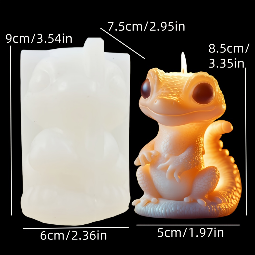 Resin Silicone Mold Spiral Tailed Dinosaur Shaped Candle Silicone Mold Cute Dinosaur Shaped Resin Silicone Mold Cute Lizard Rex Plaster Mold Craft Mold Decorative Gifts