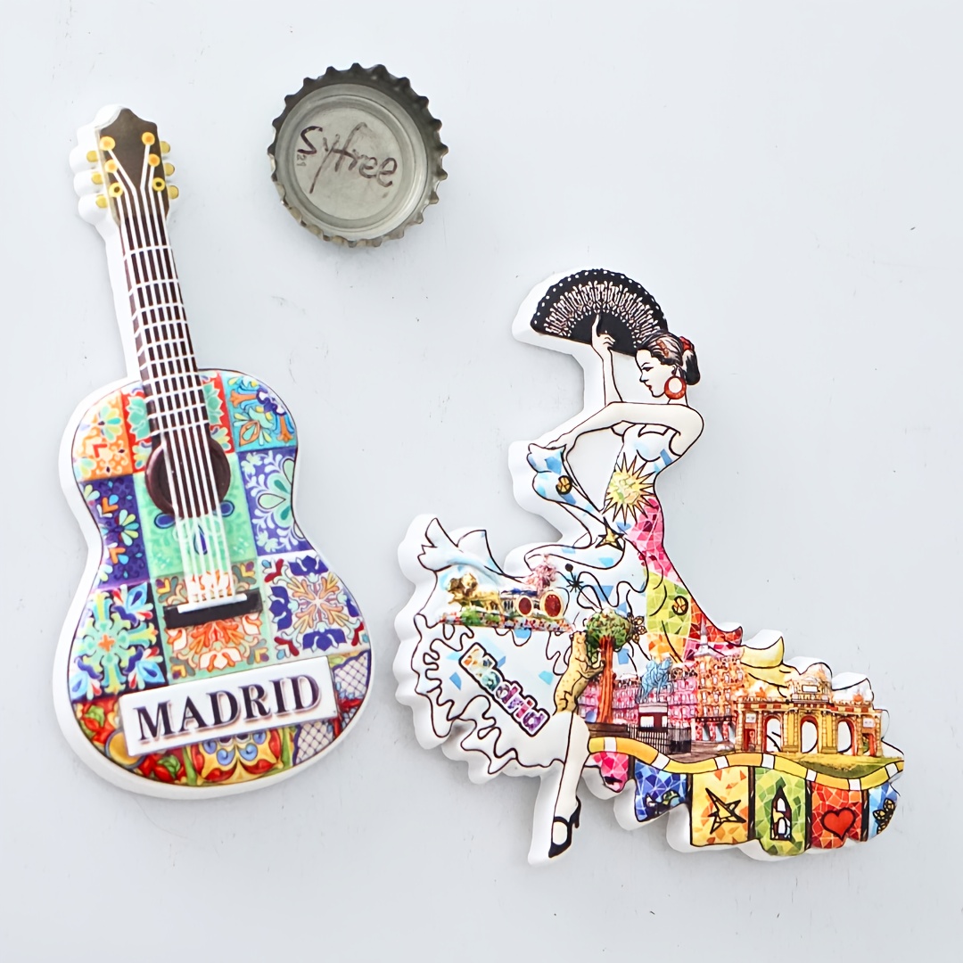 Magnete Gel Silice 8.7x8 Cm Magnete Calamita Frigo Frigorifero Souvenir Città Italia Monumenti Casa Cucina Magnete Frigorifero Madrid Spagna