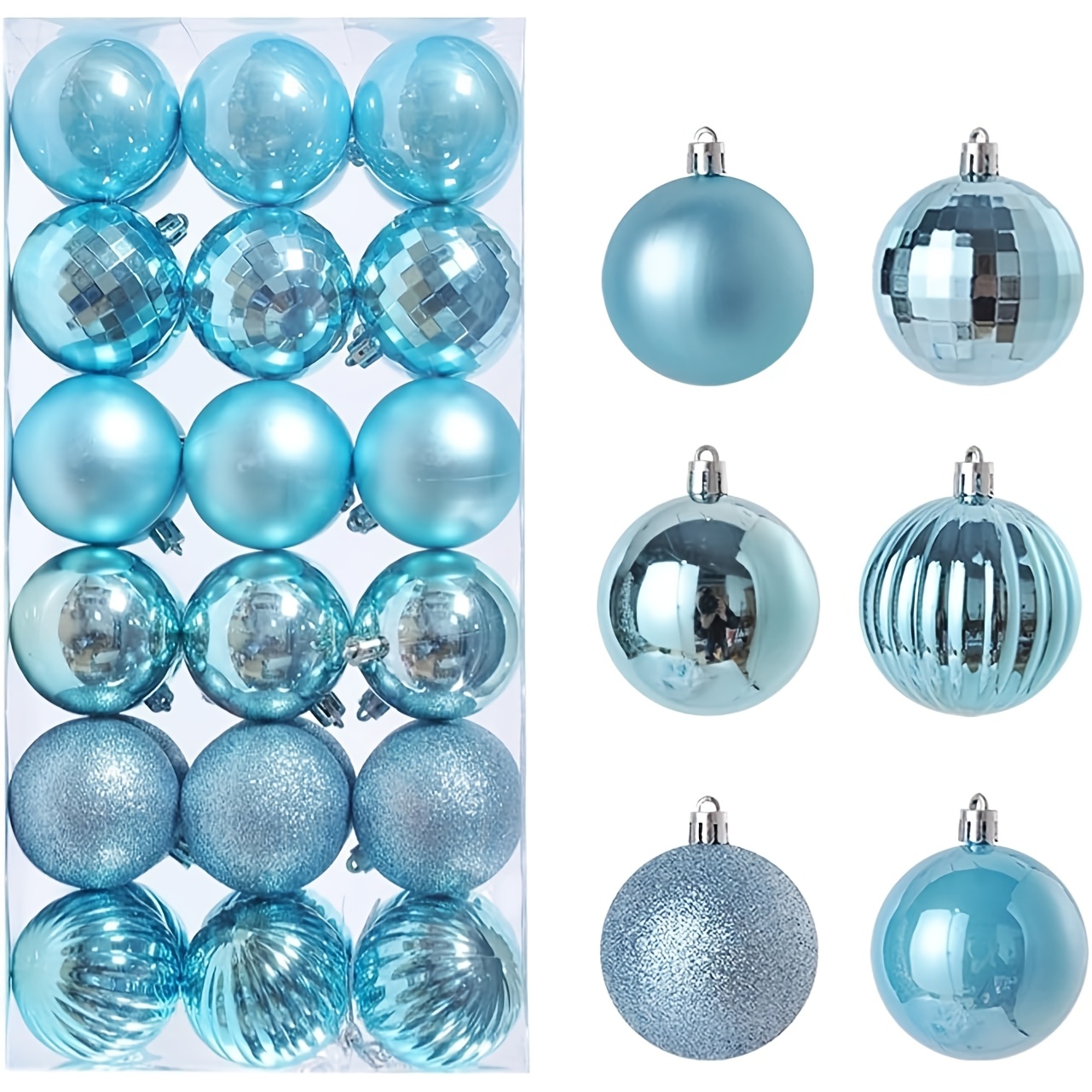 TEMU 36pcs Plastic Christmas Balls Ornaments 1.6", Hanging Strings Included Christmas Tree Decoration, Mini Shatterproof Christmas Tree Decorations