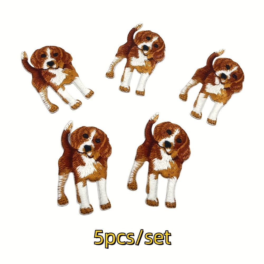 5pcs- Full Body - Standing - Pets - Dog - Embroidered Iron On Patch- For Backpacks, Hoodies, Shoes, Bags Decoration T-shirts