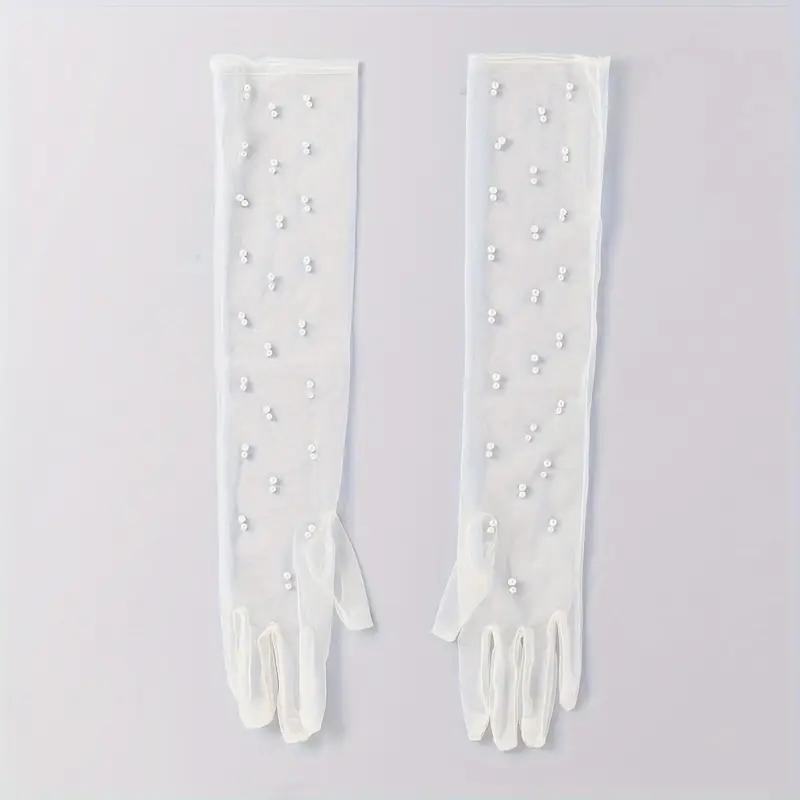 1 pair womens elegant long gloves sheer non elastic formal - Temu 1 pair womens elegant long gloves sheer non elastic formal - Temu