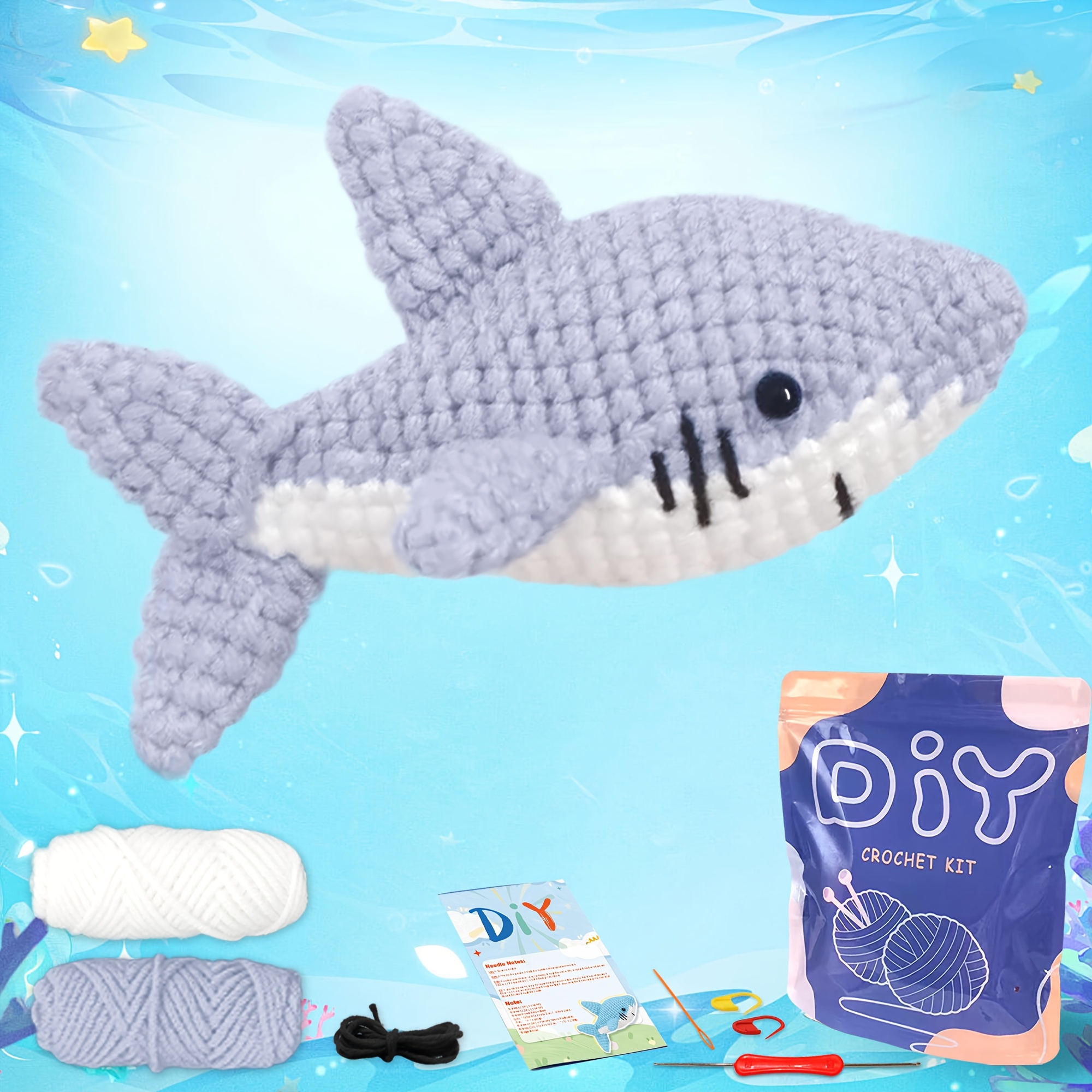 

1pc Small Shark Plush Toy, Fabric, - Yamaxin