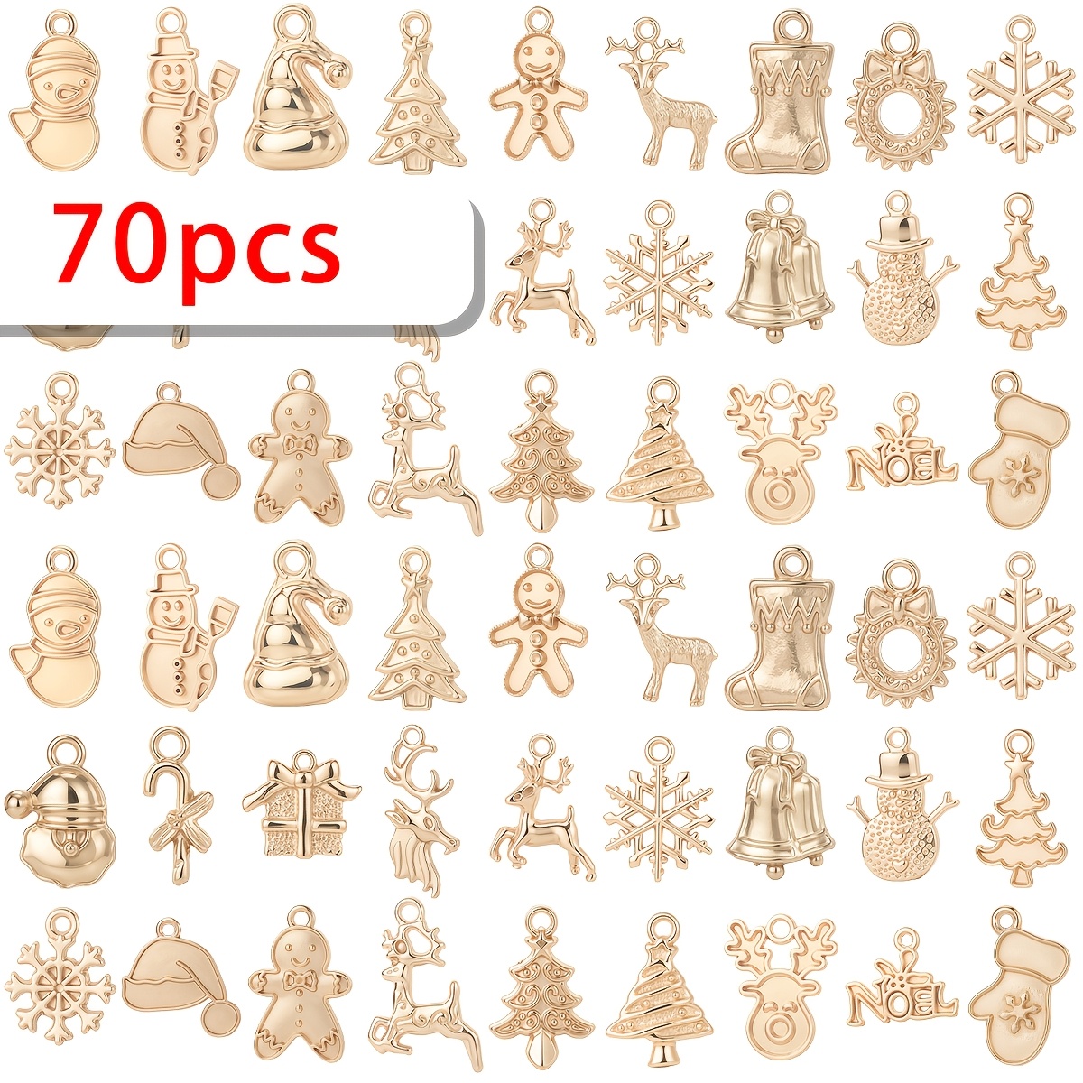 TEMU 70/140pcs Random Styles Christmas Alloy Enamel Charms For Craft Making Keychains, Key Fob Additions Decoration And Personalized Socks Handmade