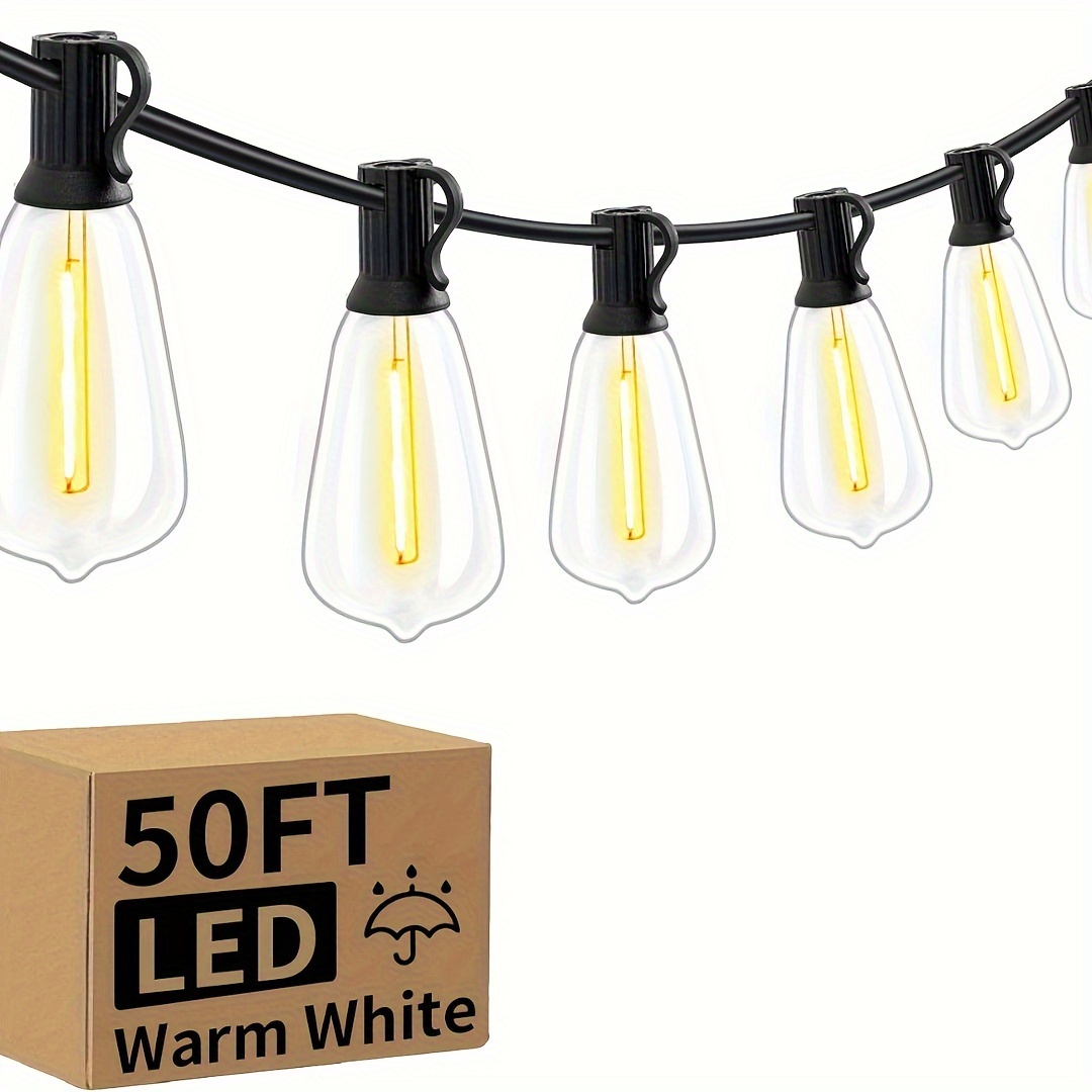 

50ft Led String , Shatterproof Dimmable St38 Bulbs, 2700k String For