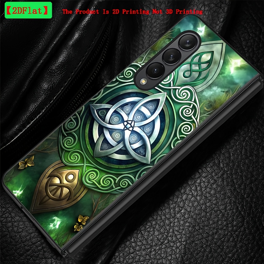 TEMU Phone Case - 2d Flat Suitable For For Galaxy Z Fold4 Z Z Fold 7 6 5 4 3 Z Fold3 Case Phone Cover Ancient Texture Pattern