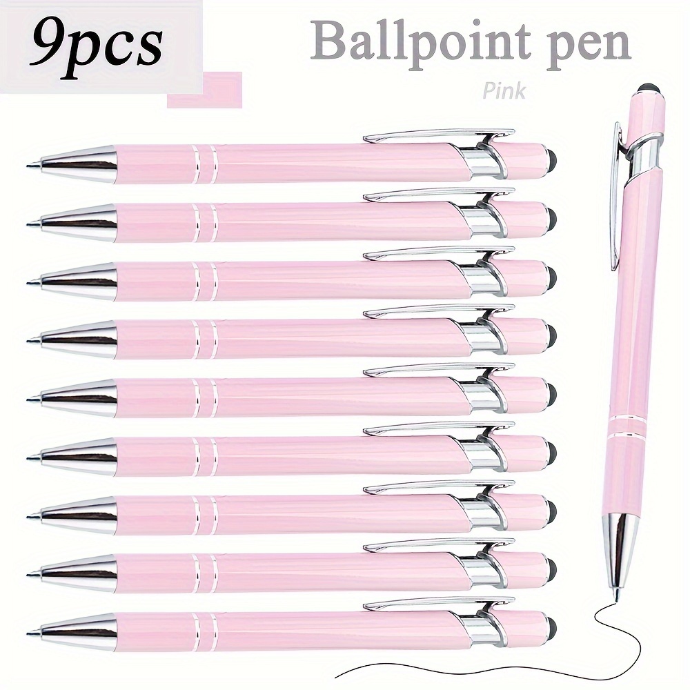 

9pcs Elegant Metal Ballpoint Pens - Smooth , Retractable, Assorted Colors - Students & Professionals, Ideal Holiday Gift,