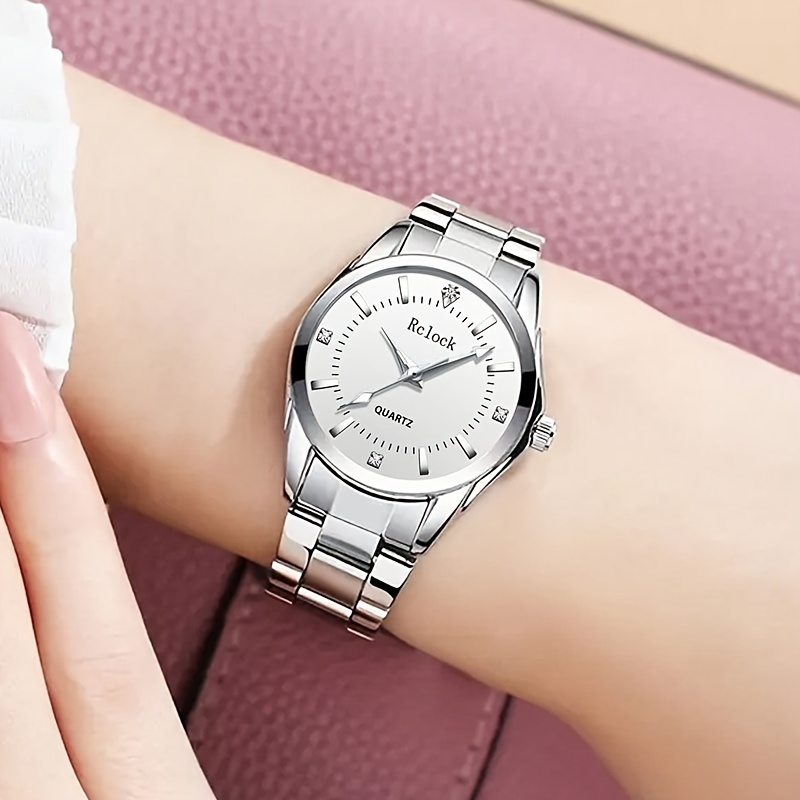 Elegant Ladies Quartz Watch - Fashionable Round Alloy Case, Non-rechargeable Battery, Women's Watch, Quartz Watch,able Multifunctional
